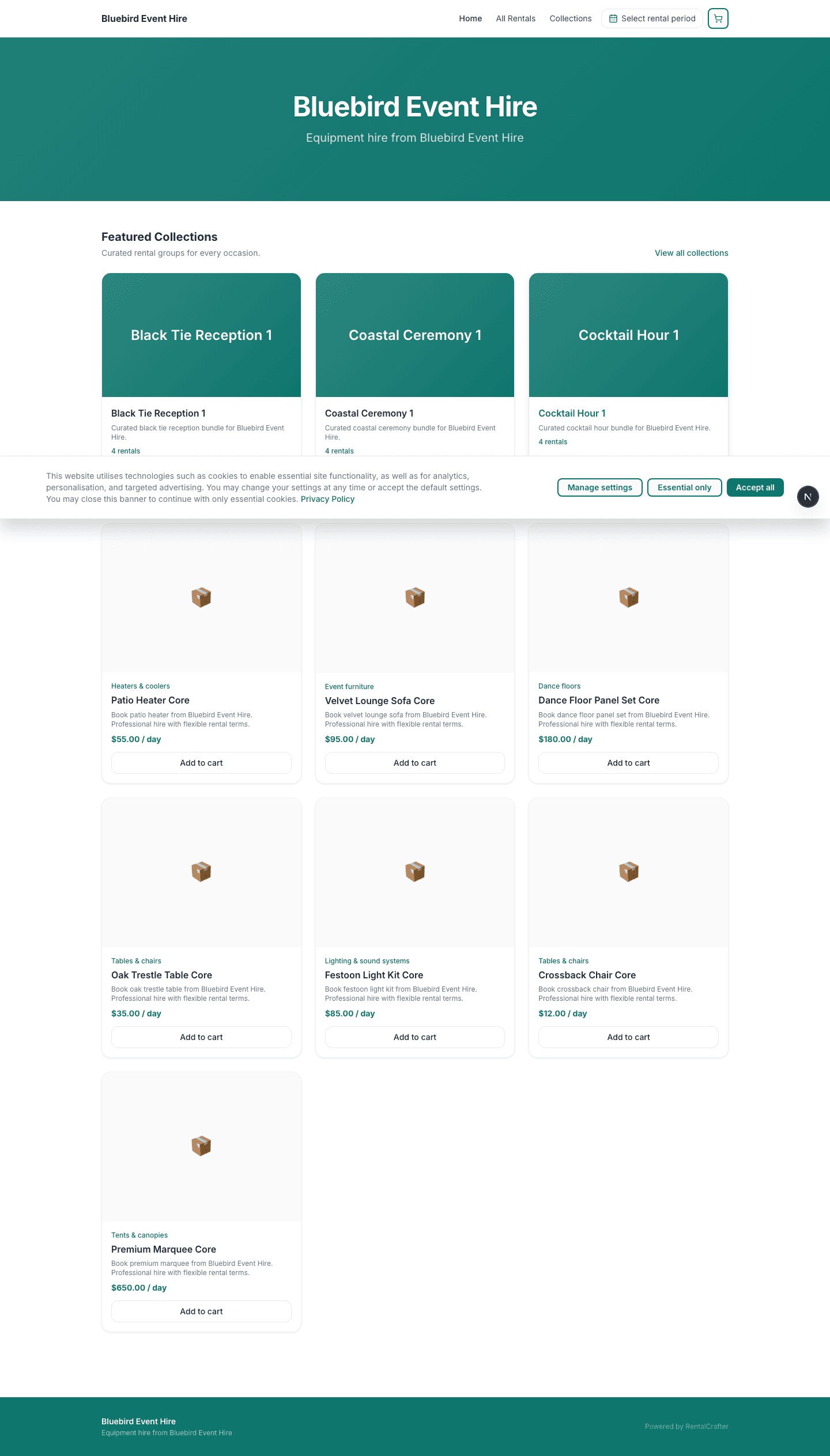 Customer-facing online store